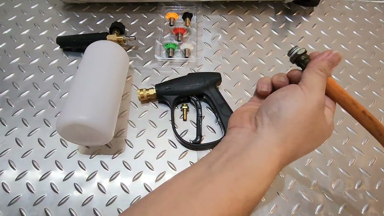 Cara mengaplikasikan pistol gun jet cleaner ke mesin / selang sanchin