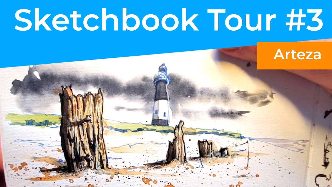 Sketchbook Tour #3  Arteza - Urban Sketching , Watercolour, Silly Stuff & Boats