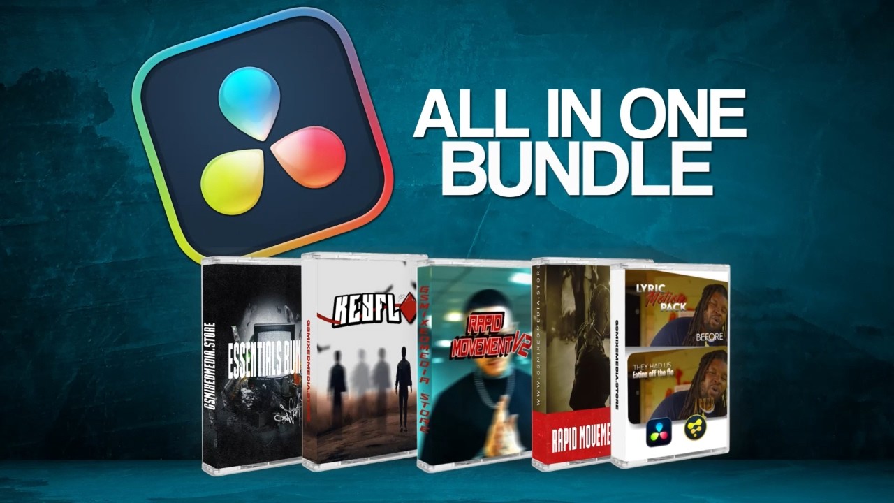 ALL IN ONE BUNDLE DaVinci Resolve  Fusion Presets, & Music Video Effects