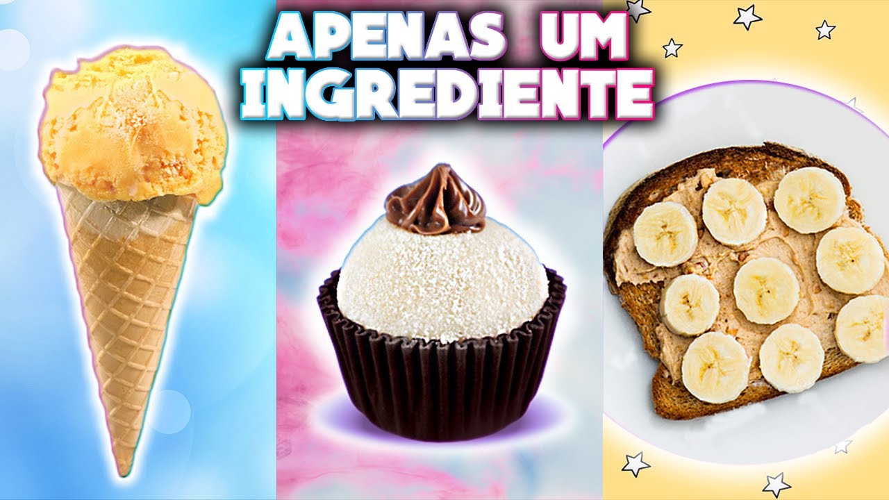 RECEITAS DOCES com 1 ÚNICO INGREDIENTE😲#2 Fácil, rápido e gostoso