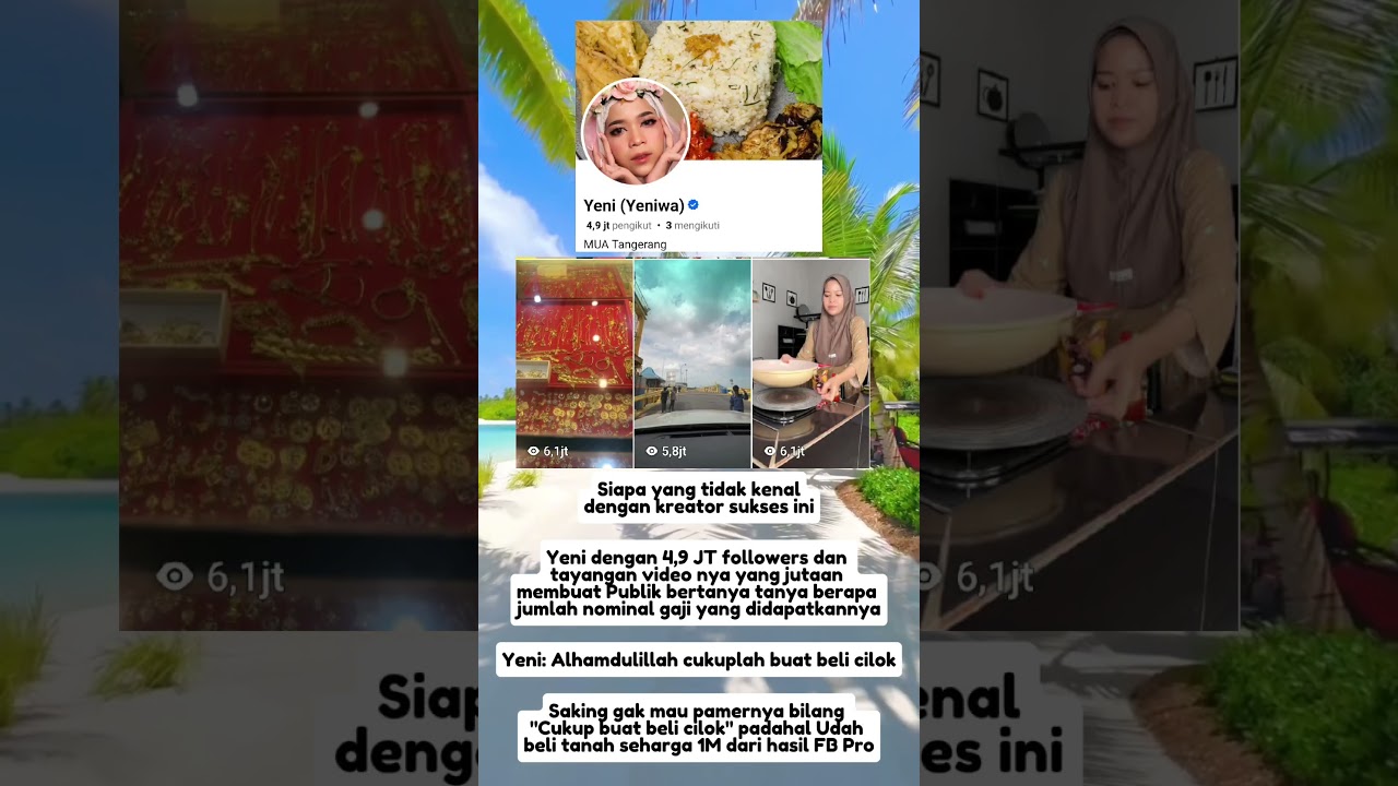 Cerita seorang konten kreator sukses Yeni wa #artis #motivasi #shortviral #yeniwa