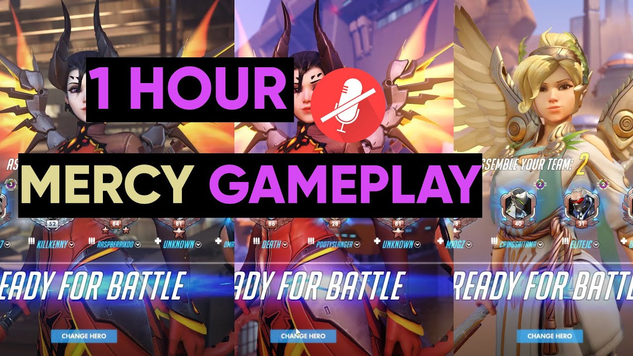 Overwatch 1 ( 1 Hour) Mercy No commentary Overwatch Game Play