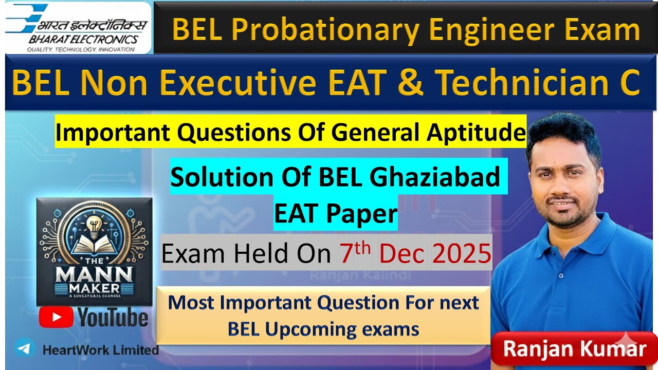 Вопросы по общим способностям для BEL | Анализ вопросов EAT Ghaziabad PYQ | Тесты с множественным...