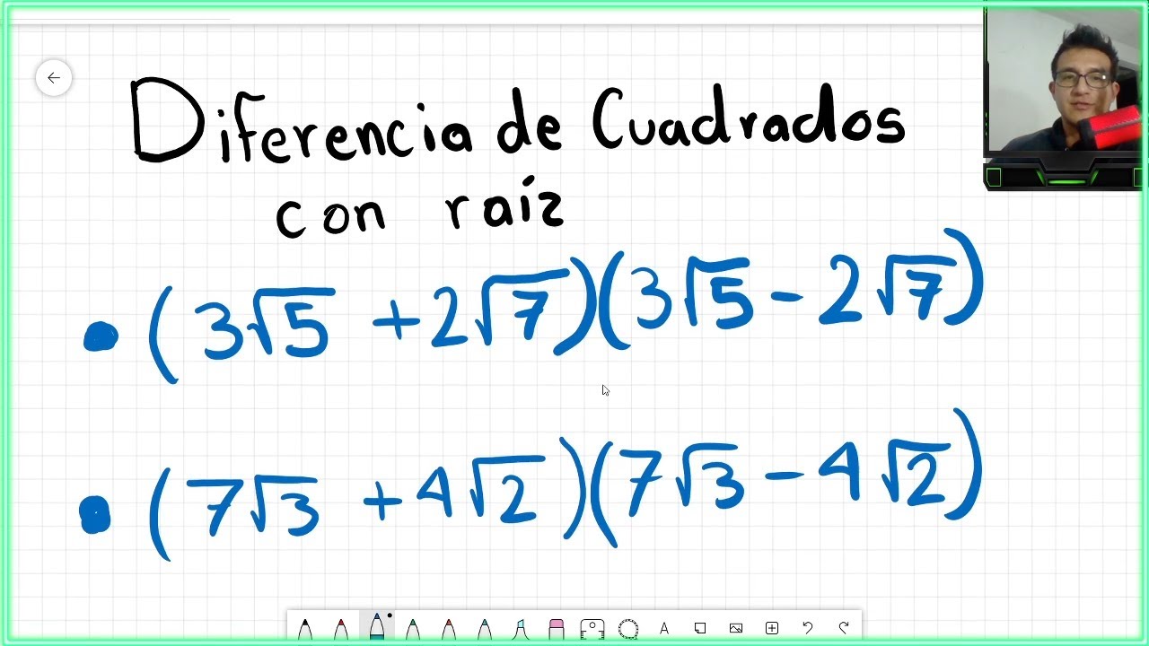 Diferencia de cuadrados con raíz