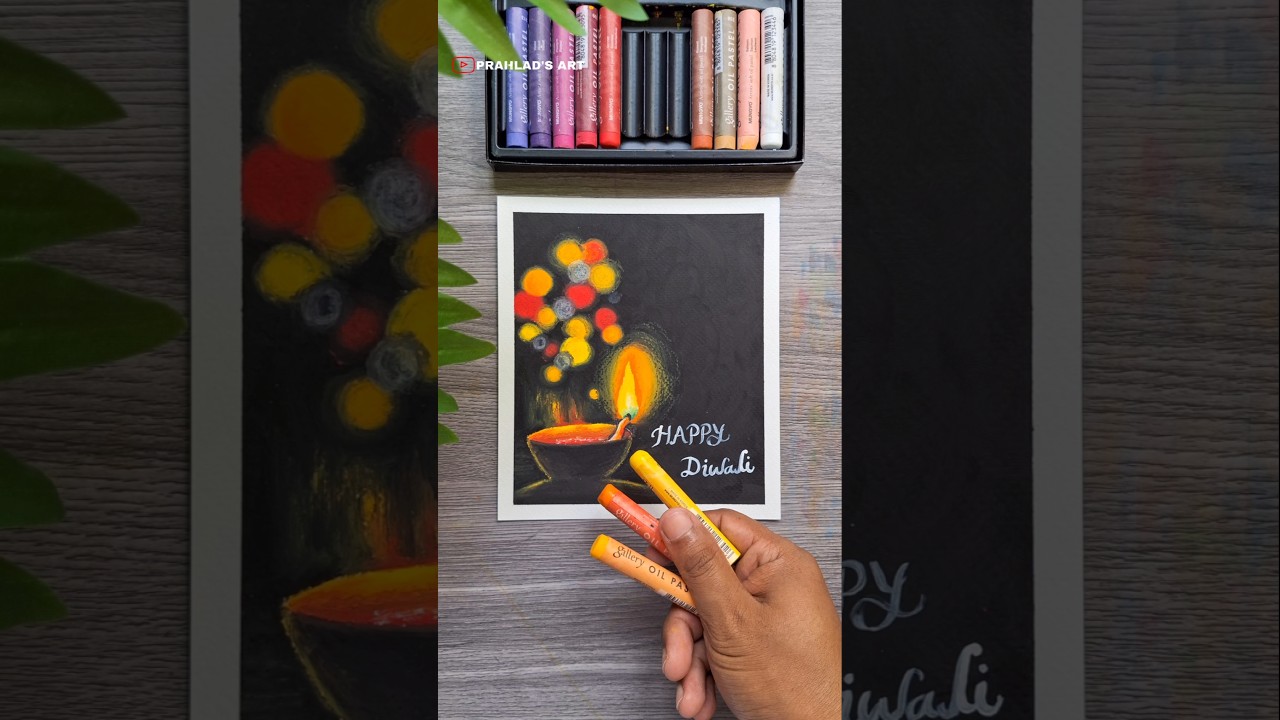 🪔 Beautiful Diwali Diya Drawing with Oil Pastels | Easy & Simple Art for Beginners