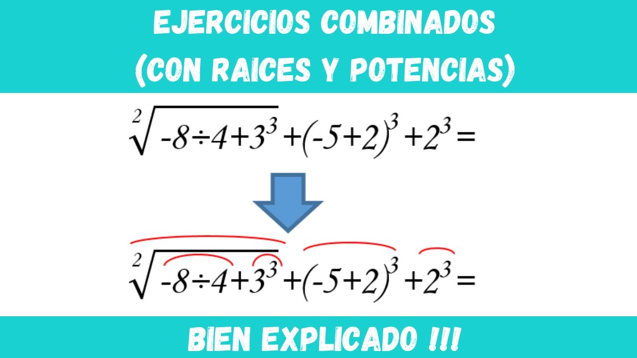 Ejercicios combinados 5 (con potencia y raíz) //Profe Daniel