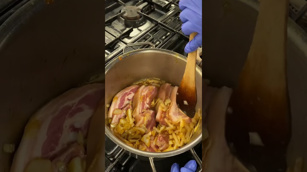 Brunkål og svinebryst
