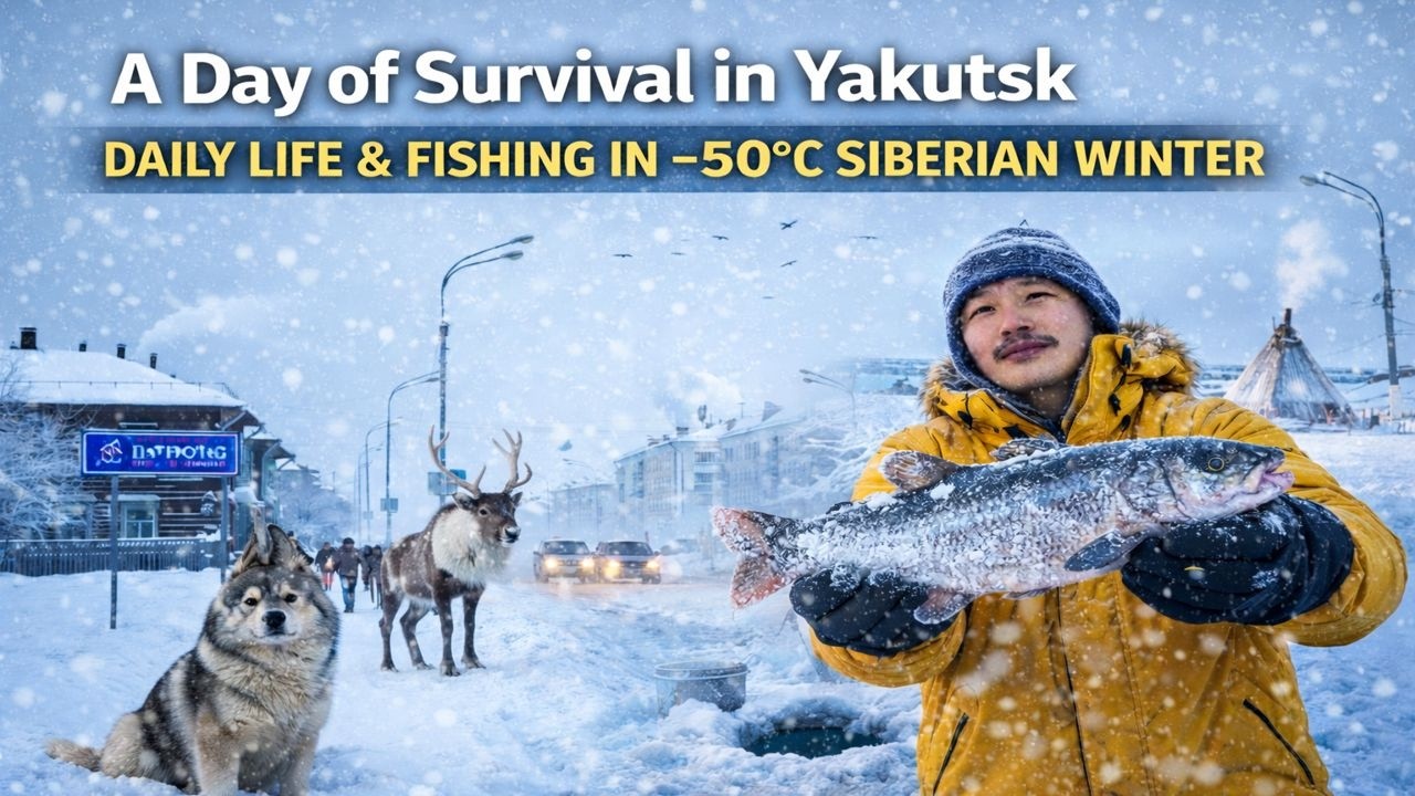 A Day of Survival in Yakutsk – Living and Fishing in −50°C Siberian Winter
