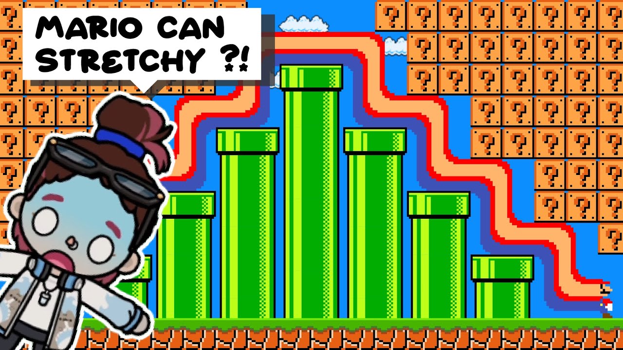 Mario, but Mario Can Stretchy ?! - BTG Reacts to Funny Mario video!