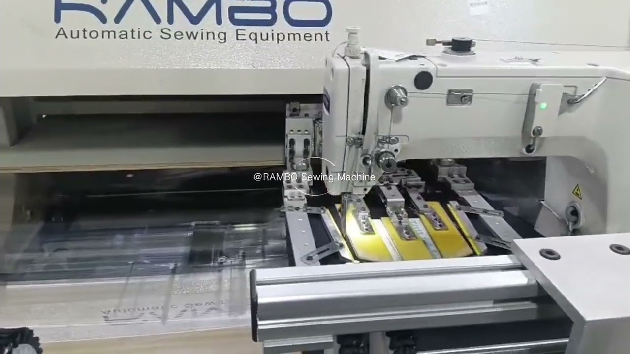 RAMBO RM-310H, Jeans 👖 automatic pocket setting machine running in customer factory