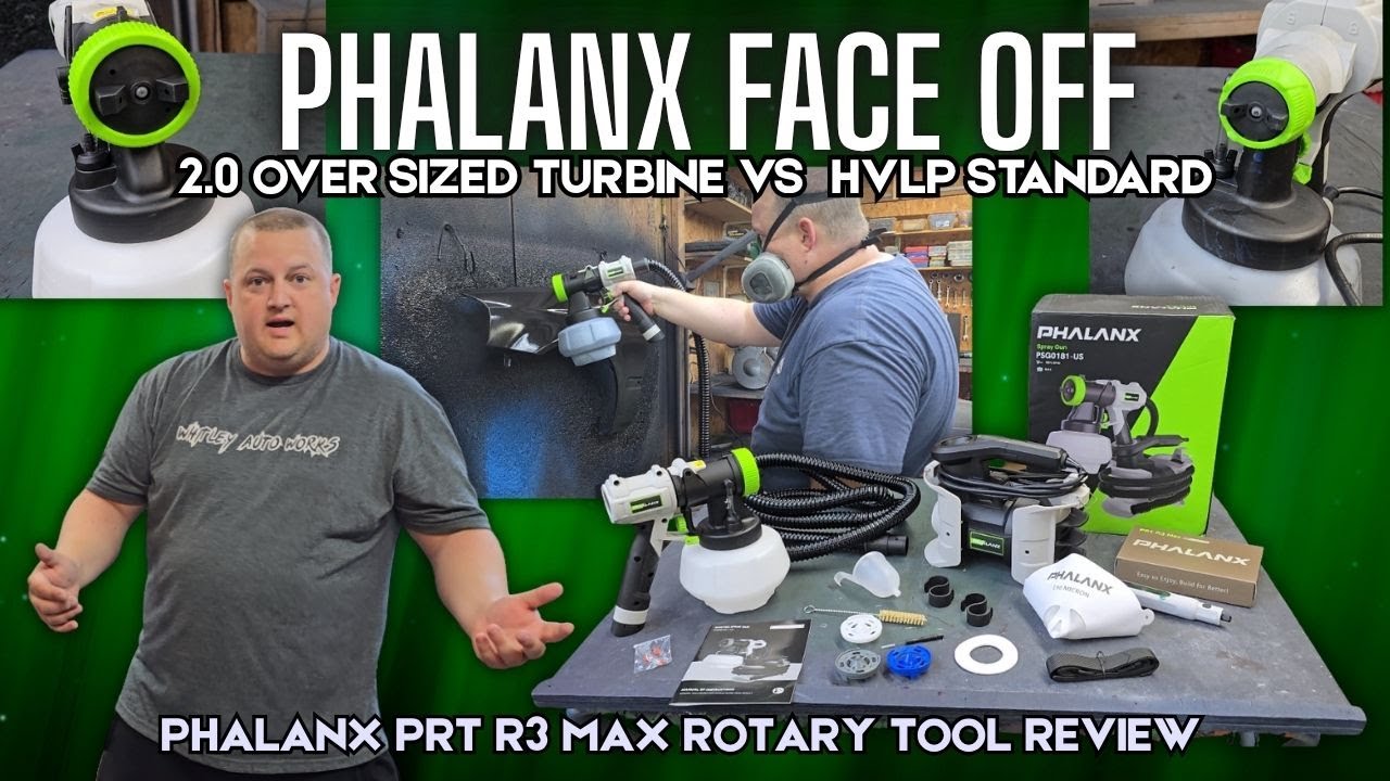PHALANX TURBINE 2.0 OVERSIZED TIP ELECTRIC SPRAY GUN & ROTARY TOOL REVIEW WILL IT BEAT THE HVLP GUN?