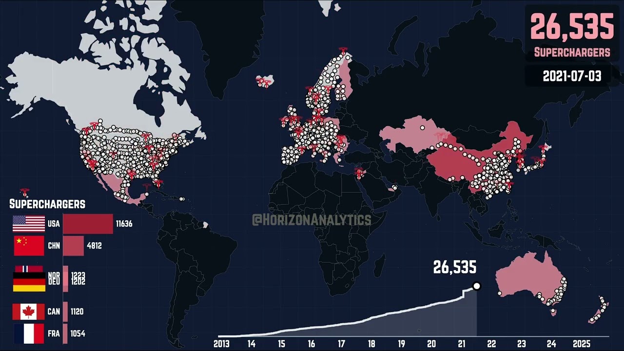 The Global Spread of Tesla, Mapped (2012-2025)