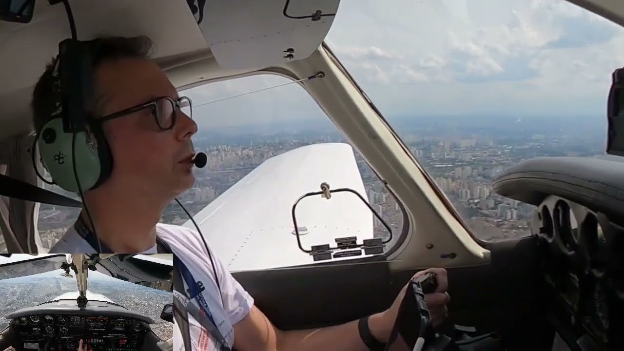 Aeroclube de São Paulo - Campo de Marte (saída 30D) a Atibaia (TGL pista 02), com fonia.
