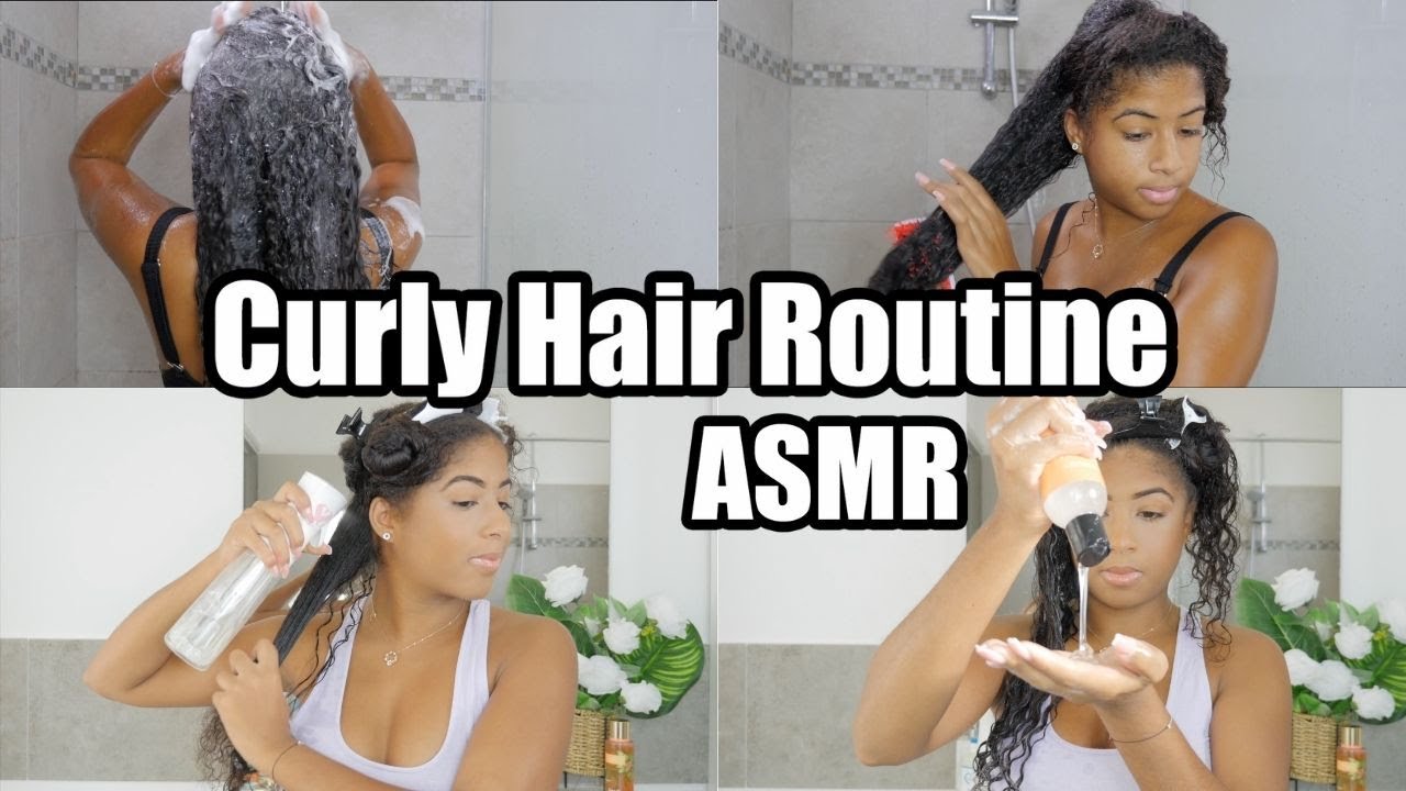 CURLY HAIR ROUTINE VERSION ASMR  *relaxant*