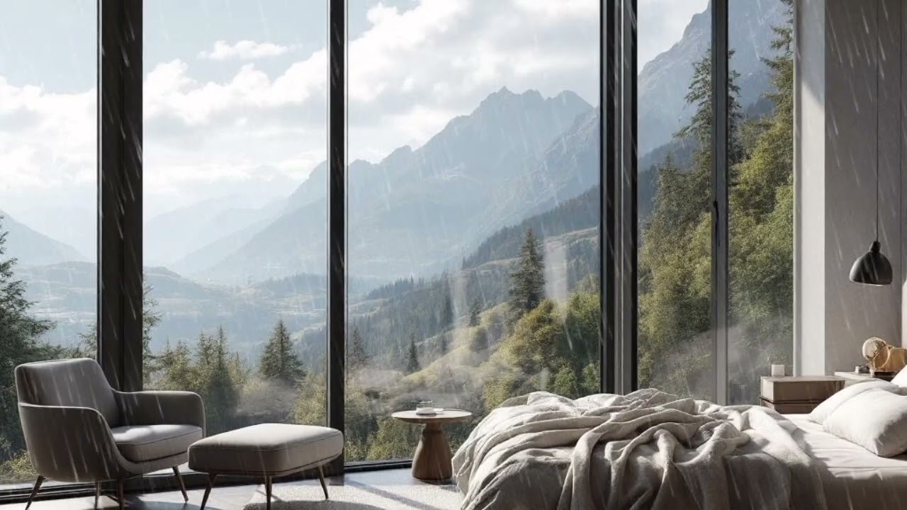 Gentle RAIN WHITE NOISE for sleeping relaxing focus in house