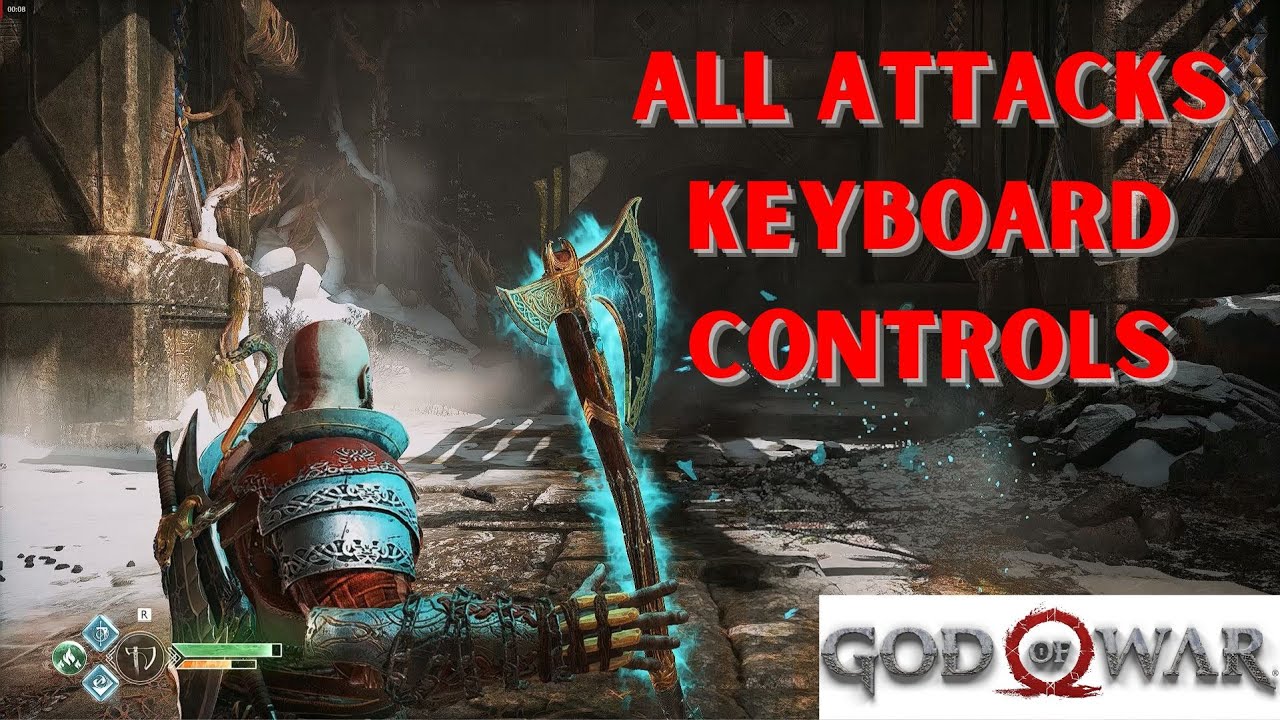 God of War 4 All Attacks Keyboard Controls | PC Gameplay