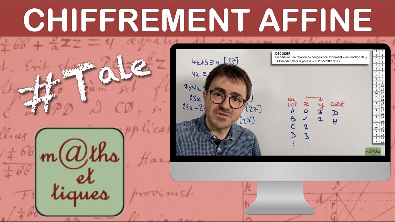 CODER / DÉCODER à l'aide d'un CHIFFREMENT AFFINE - Terminale - Maths expertes