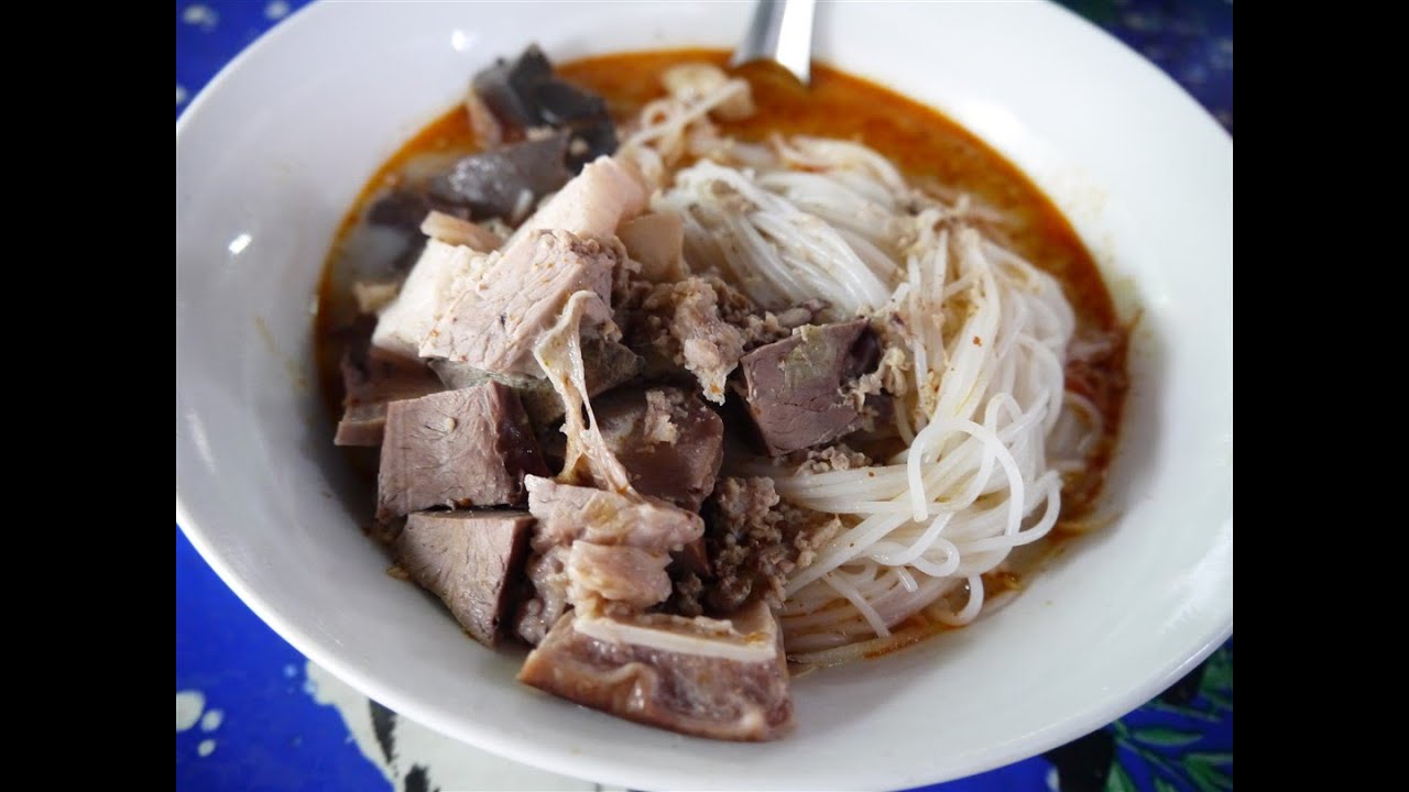 Lao Rice Vermicelli Noodle Soup in Laos