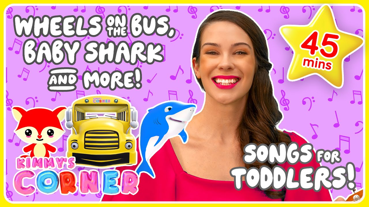 Baby Shark , Open Shut, Wheels on the Bus & More - Kimmy's Corner - Nursery Songs & Toddler Learning