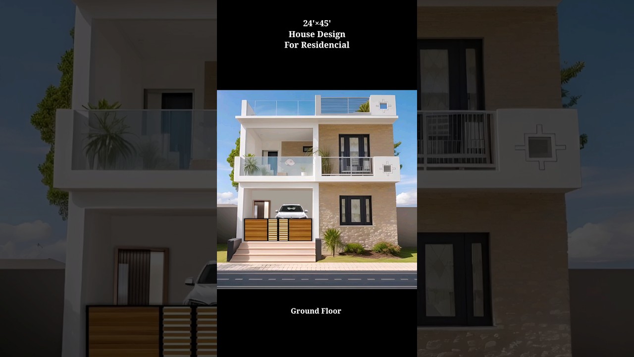 24&times;45 house plan || 24&times;45 house design 3d || 24&times;45 house design east facing || #shorts