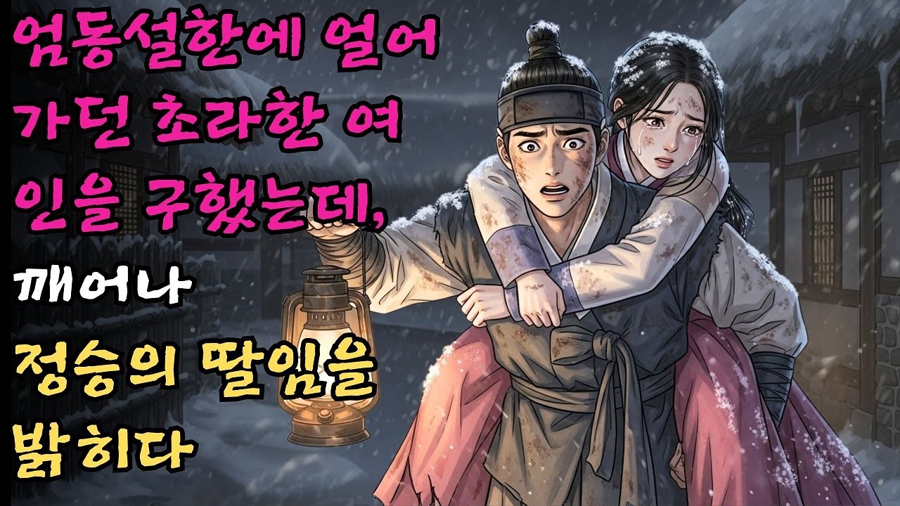 엄동설한에 얼어 죽어가던 행색 초라한 여인을 업고 뛰었는데 깨어난 그녀가 스스로를 당대 최고 권세가 정승의 딸이라 밝히는 충격 상황 