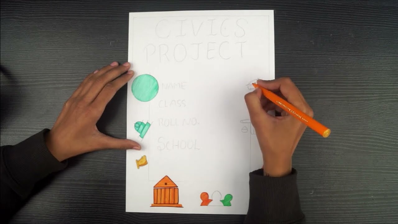 Civics Project Border Design || Front Page Design For Civics Project || File Decoration