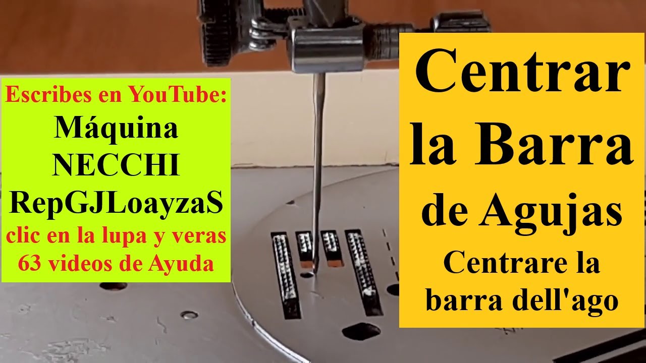 Como Centrar la Barra de Agujas con la placa Máquina de Coser Necchi Supernova Julia modelo 534