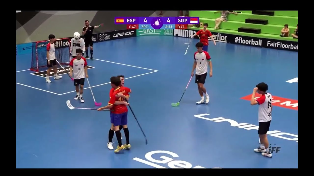 Highlights ESP-SGP: U19 Men's World Floorball Championship 2025(#U19WFC2025) Zurich: Singapore-Spain