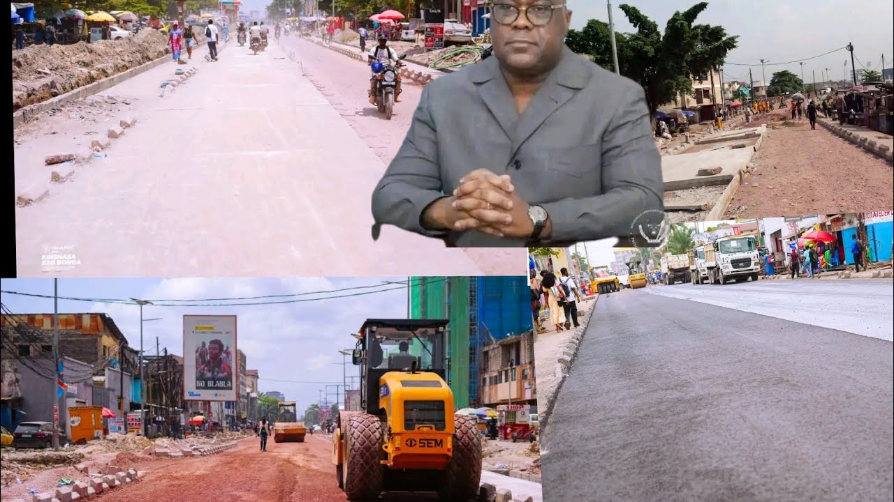 100%TRAVAUX INTENDANCE ROND POINT NGABA VERS KINSESO MATETE ROUTE EN BETON