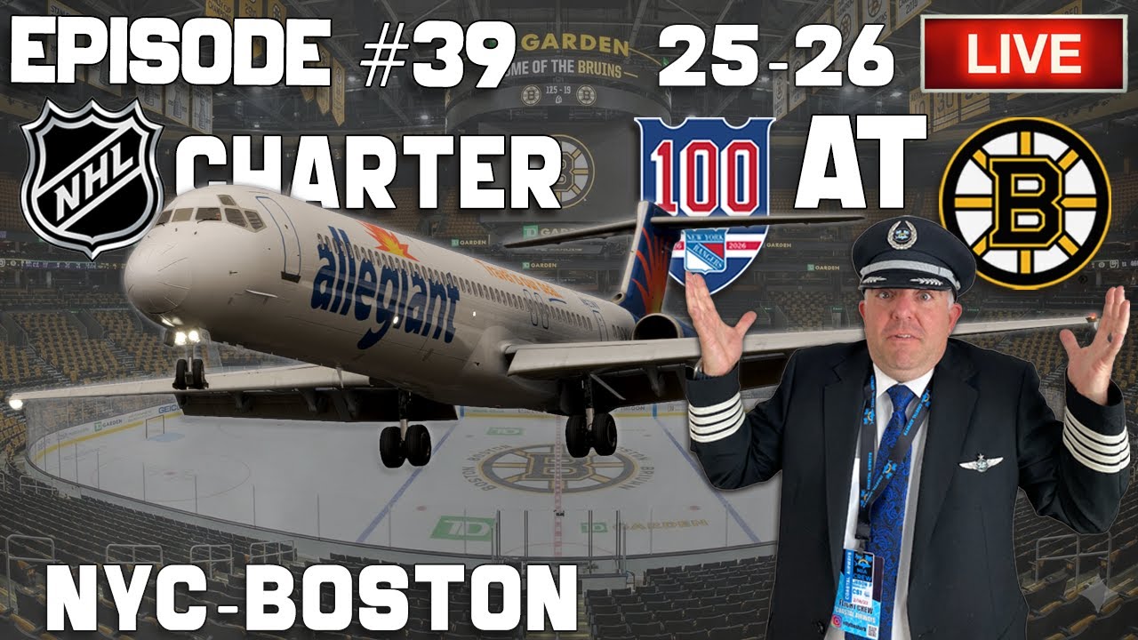 Realistic NHL Charter Flight | MD-80 |  New York to Boston