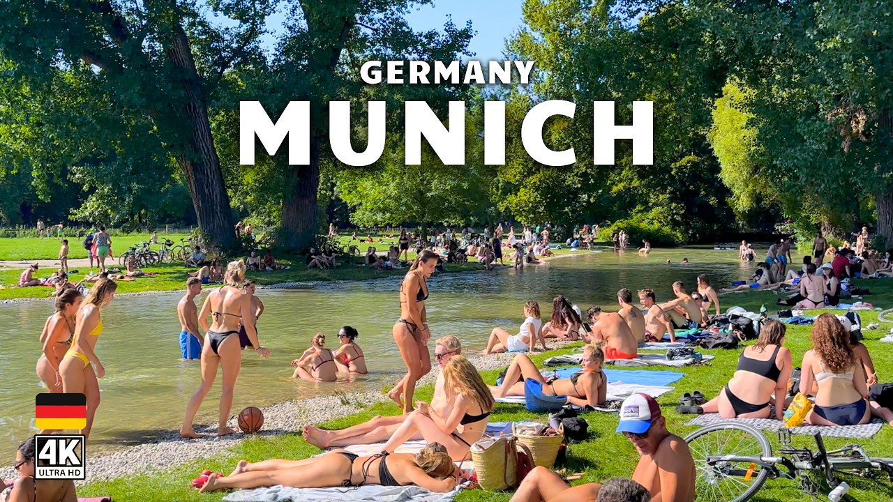 Munich English Garden Walk in HOT SUMMER 🔥 What Locals Do When München Gets HOT | Germany 4K HDR