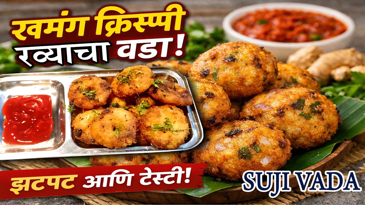 खूपच क्रिस्पी रव्याचा वडा 😋 | Crispy Rava Vada Recipe | झटपट संध्याकाळचा नाश्ता