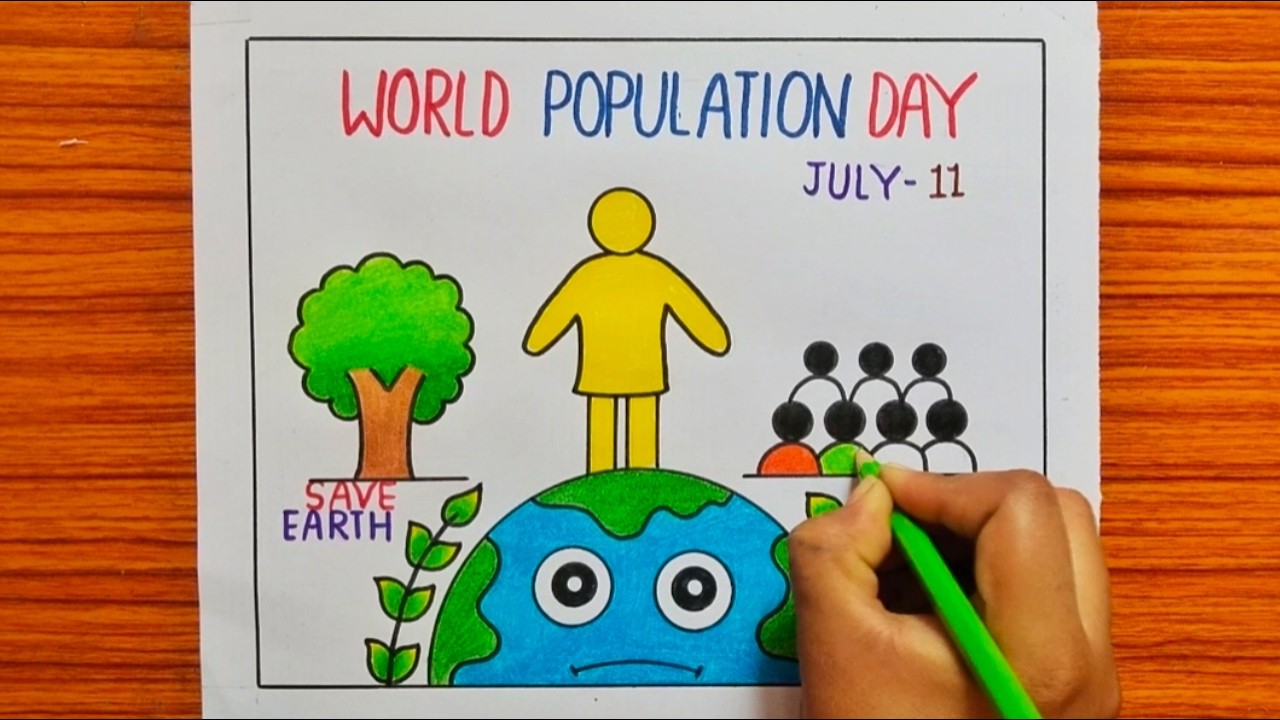 World Population Day Poster Drawing / Population Day Drawing / How to Draw World Population Day