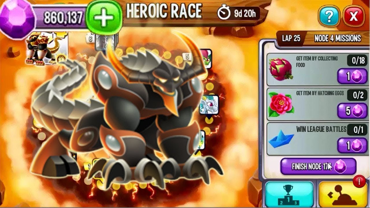 Dragon City : HEROIC RACE 2018 - High Portal Dragon Review Completed 25 LAPS