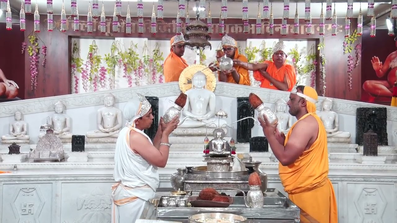 08-03-2026 Abhishek, Shantidhara, Gunodaya Tirth, Gulgaon, Kekri, जिन अभिषेक शांतिधारा, गुणोदय तीर्थ