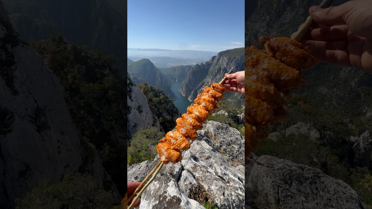 Zirvede Şiş &Ccedil;ubukta Tavuk Kanat 🏔️ - cooking chicken wings on skewers at the summit