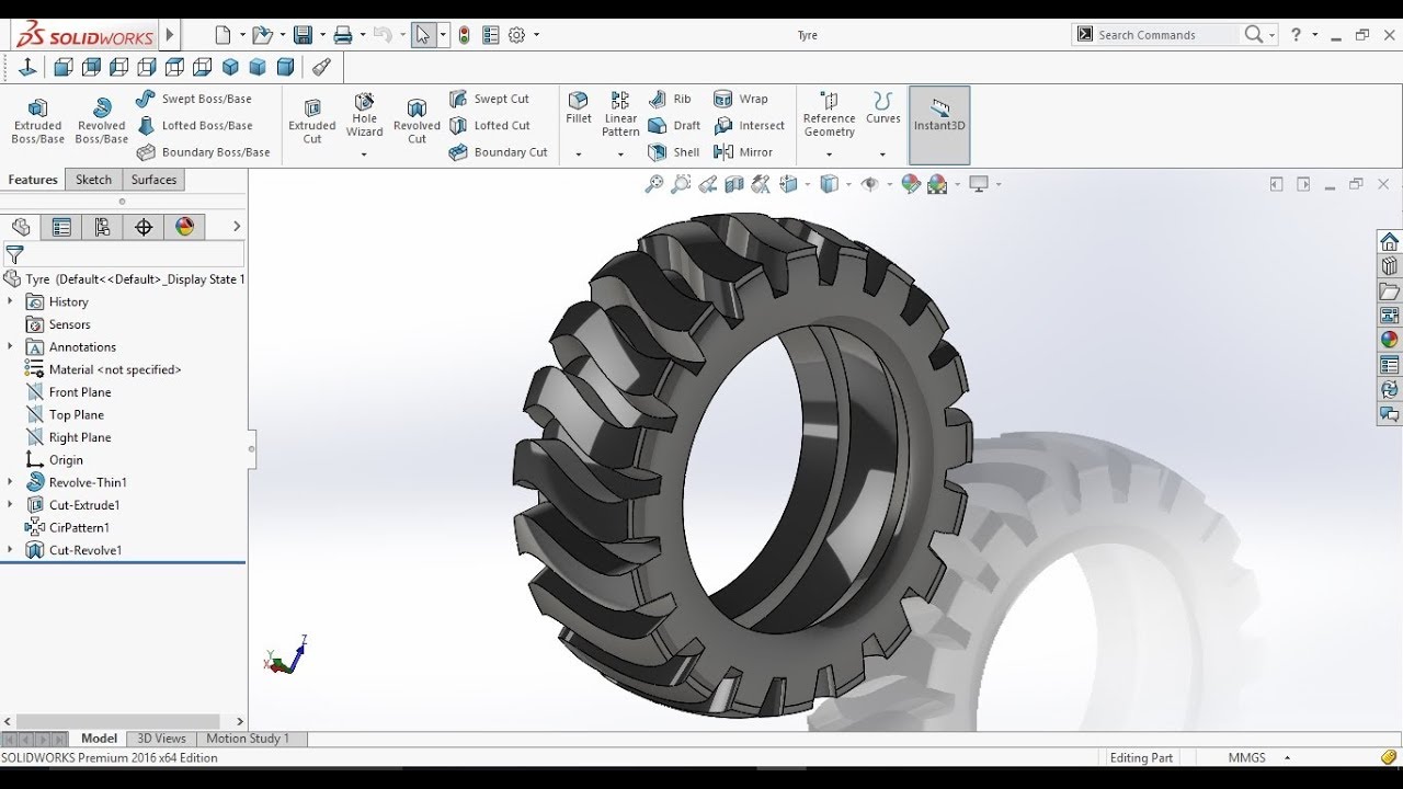 Как создать колесо трактора в SolidWorks | Учебное пособие по SolidWorks | Обзор технологий