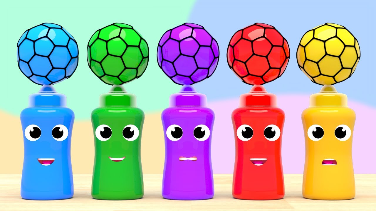 Color Squish Balls Song! | Johny Johny Yes Papa Nursery Rhymes Playground | Baby & Kids Songs