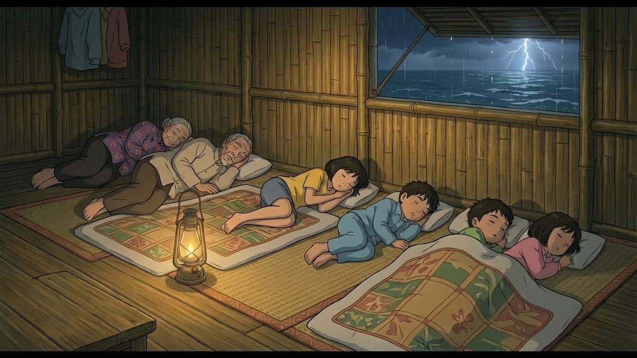 When Thunder and Lightning Came to Our Little Island - A Peaceful Night in Our Bamboo Home