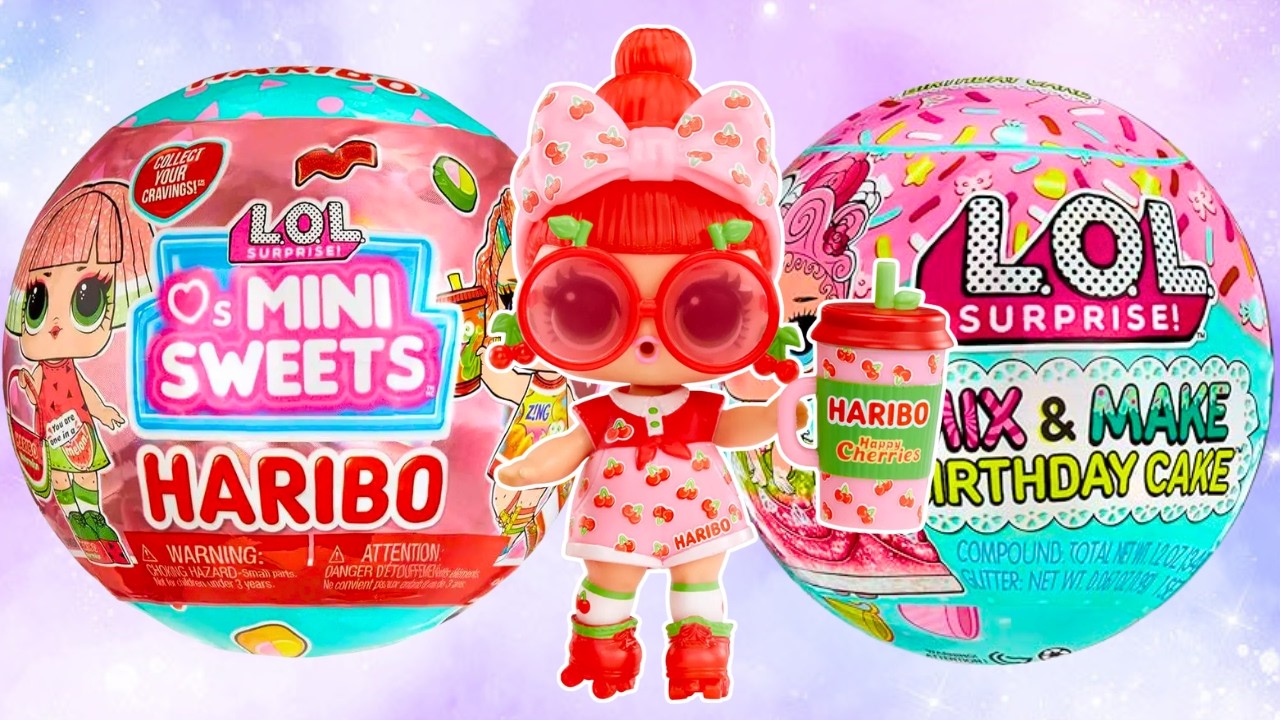 ASMR LOL Surprise Haribo Candy Birthday Cake Balls Doll Opening #unboxing