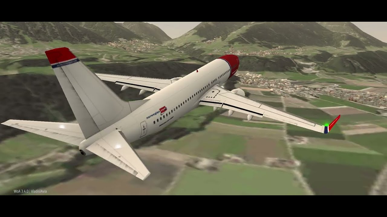 Arrival of a Boeing 737-800  unique livery of Norwegian Airlines, Tromsø, Norway at Innsbruck, WoA