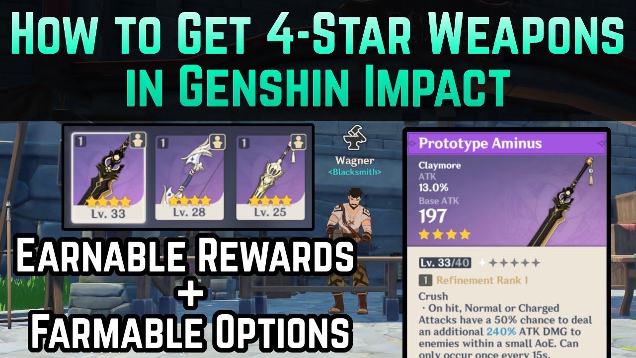 How to Get 4-Star Weapons in Genshin Impact (Reward & Farmable Options) | Genshin Impact Guide