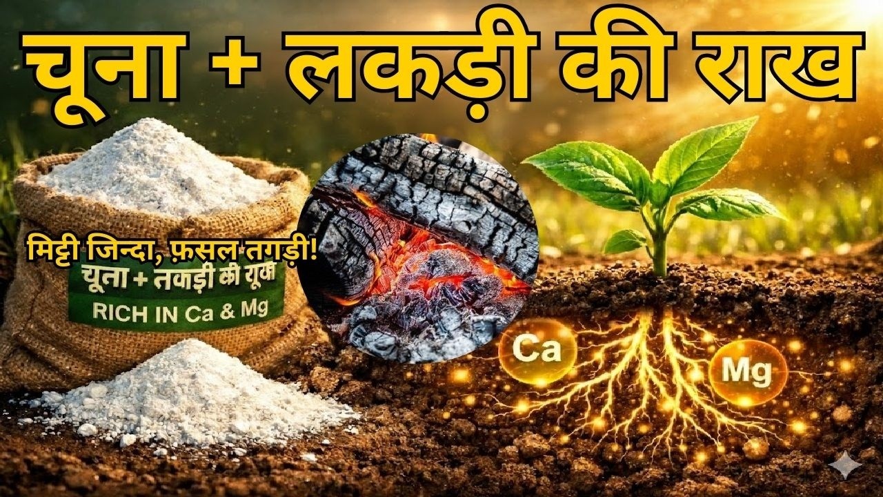 DAP-यूरिया फेल? चूना + लकड़ी की राख का गुप्त हथियार! मिट्टी का pH ठीक कर रिकॉर्ड पैदावार लो