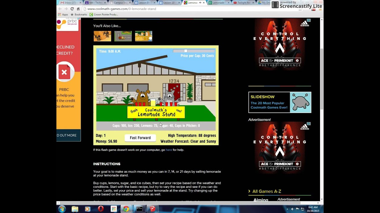 How to play the lemonade stand game