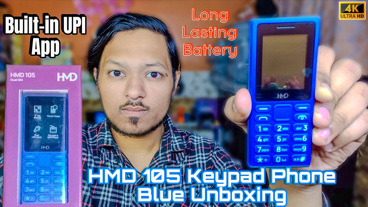 HMD 105 Keypad Phome Blue Unboxing 