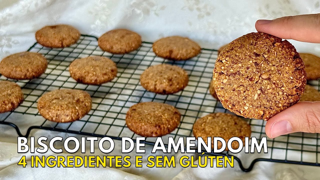 COMO FAZER BISCOITO DE AMENDOIM | APENAS 4 INGREDIENTES | FA&Ccedil;A CROCANTE OU MACIO #horadogrude