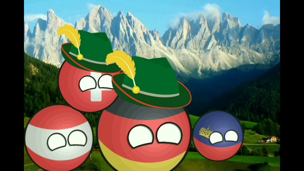 Stereotypical music around the world +Countryballs and landscape