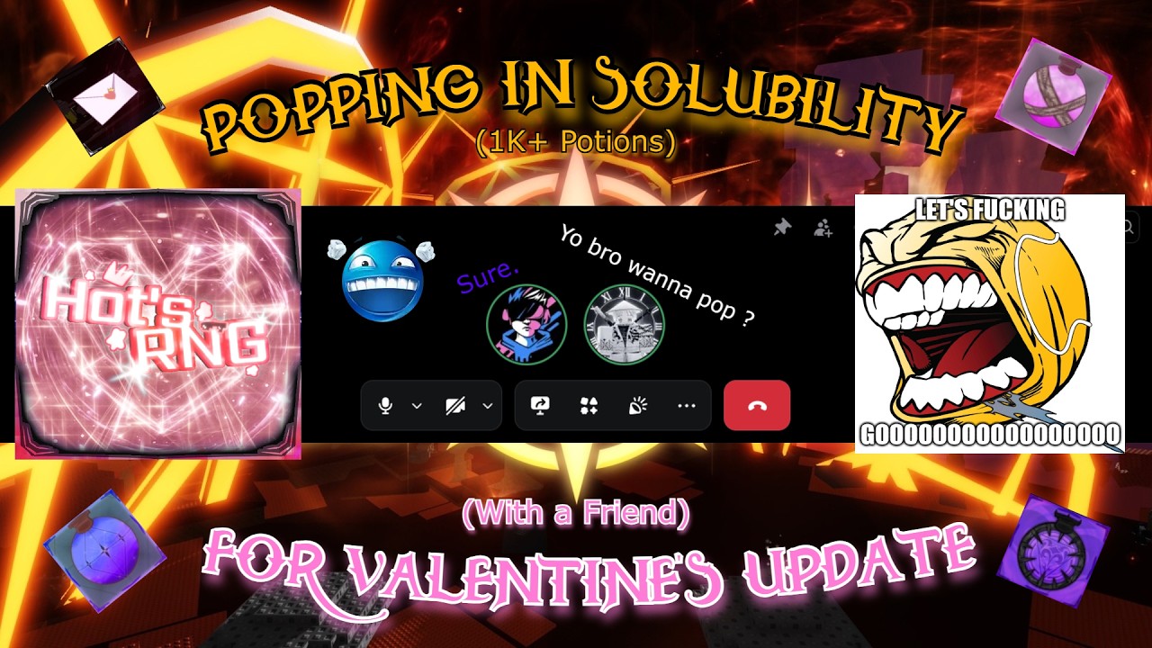 POPPING 1K+ Potions in SOLUBILITY for VALENTINE'S UPDATE with a FRIEND !!! [Hot's RNG]