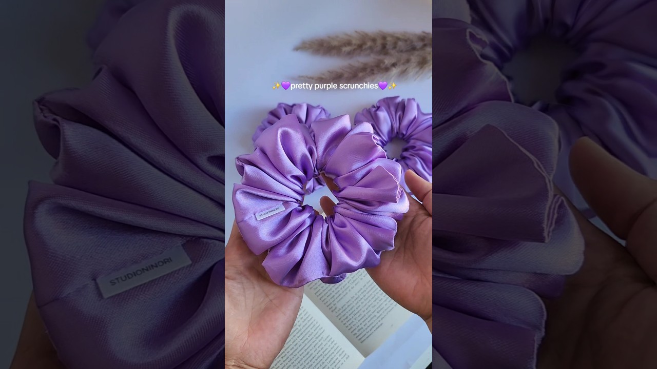 Pretty Purple Satin Scrunchies!💜✨️ #shorts
