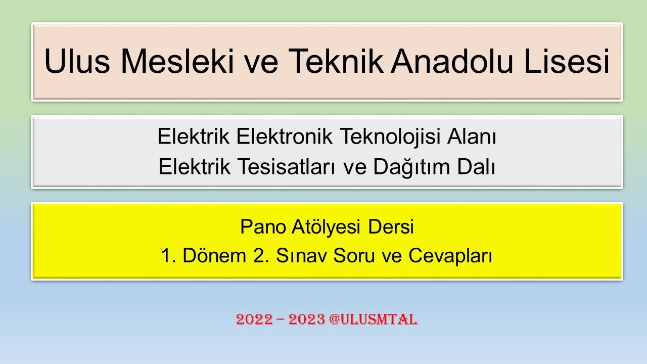 PANO ATÖLYESİ DERSİ 1. DÖNEM 2. SINAV SORU VE CEVAPLARI